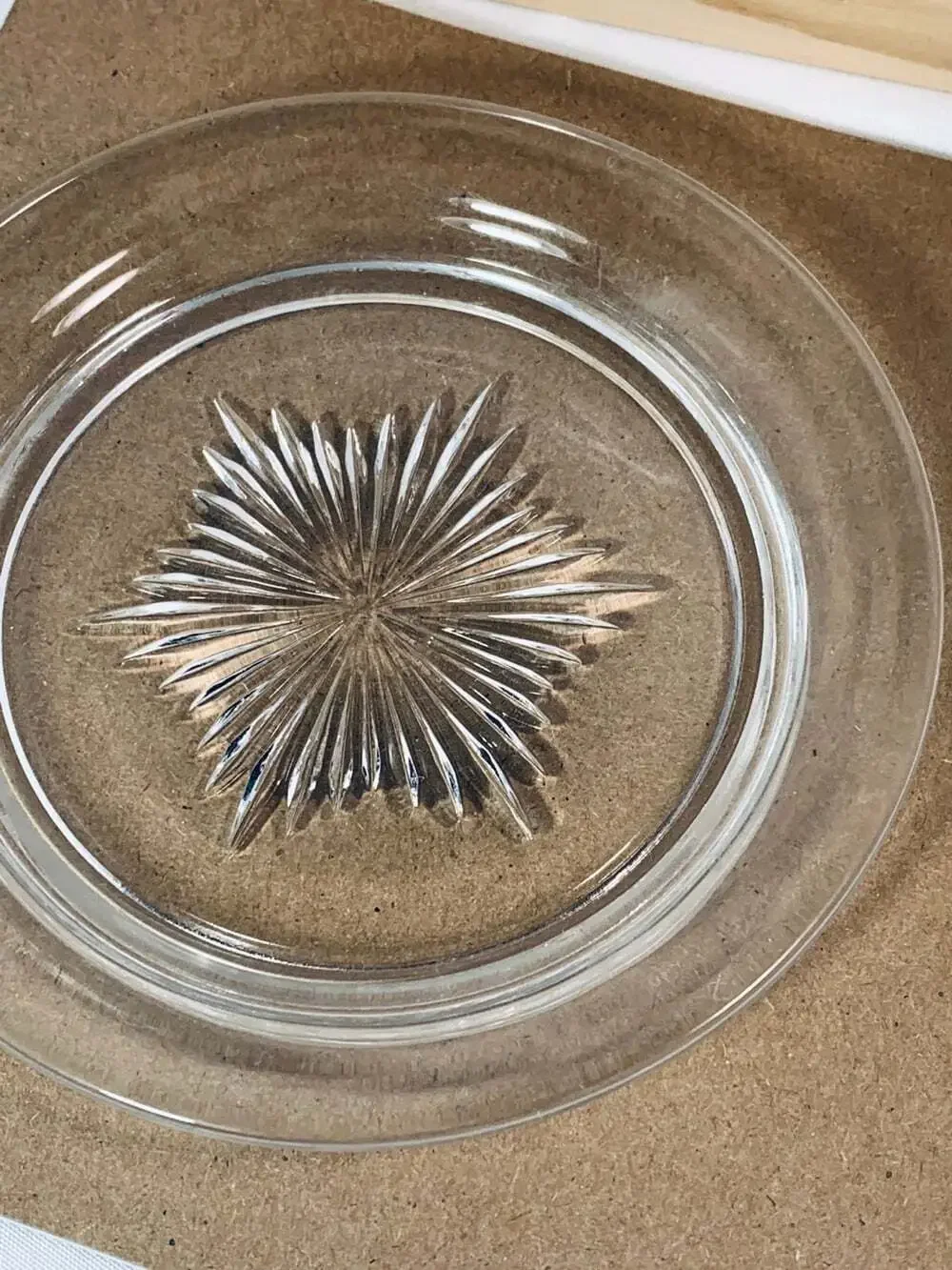Starburst coasters Pressed glass 8 vintage